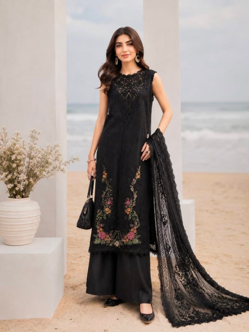 Ms-61 3 PIECE LAWN EMBROIDERY