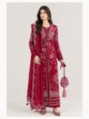 Red Viscose Embroidered Suit