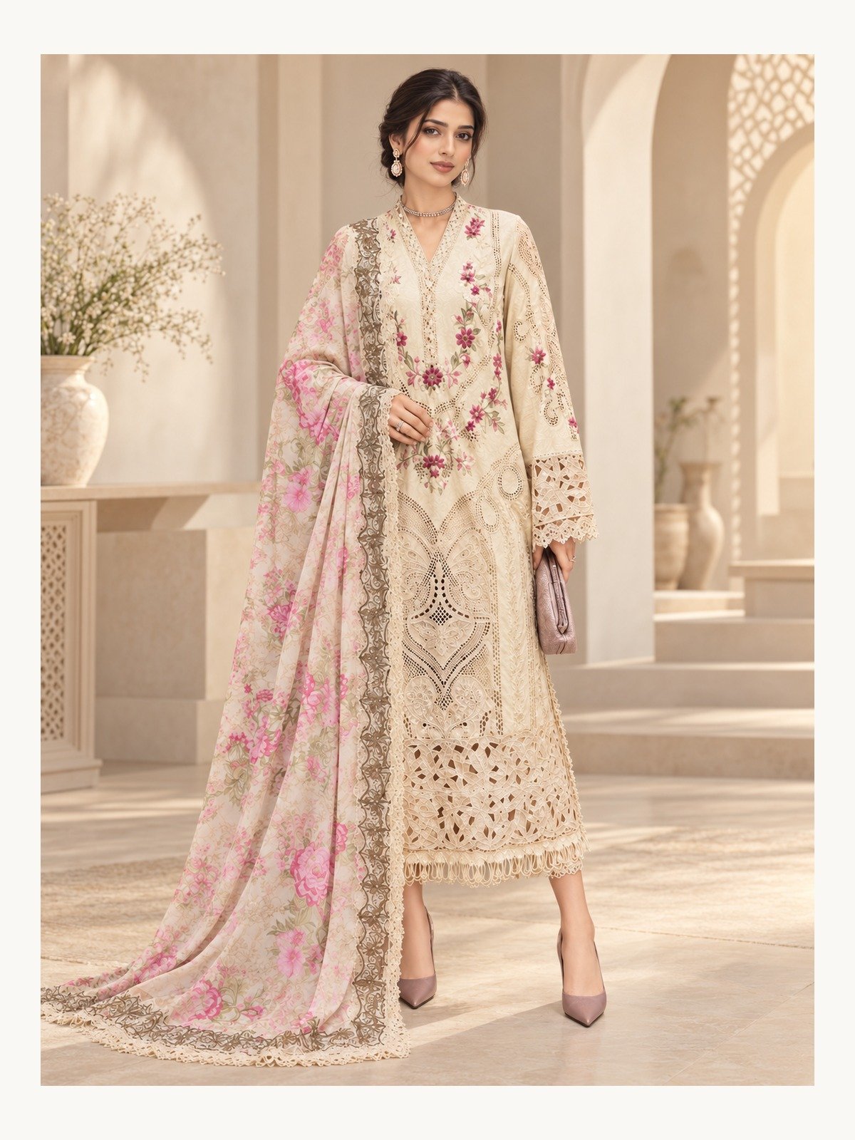 Viscose Embroidered Suit