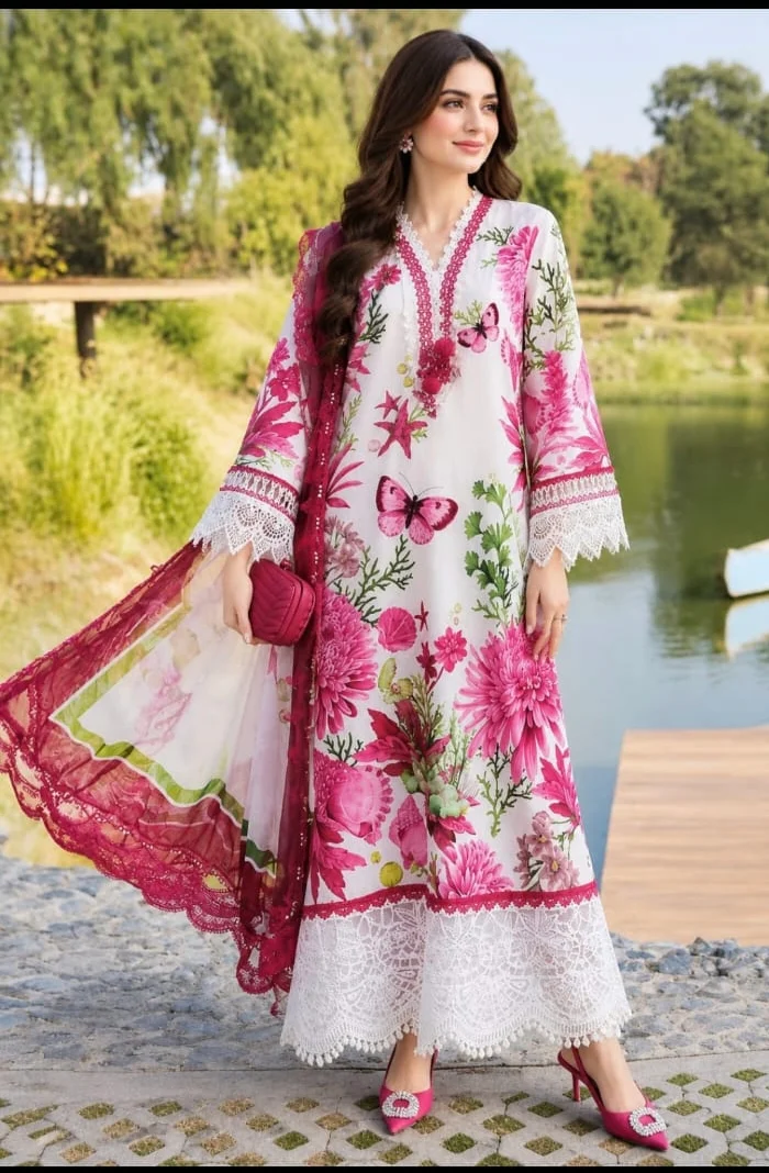 Raspberry Paisley Unstitched 3 Piece Suit