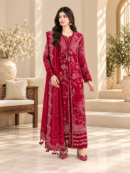 Red Viscose Embroidered Suit